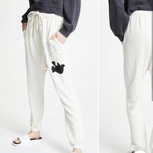 Freecity Super Fluffy White Joggers with Pocket